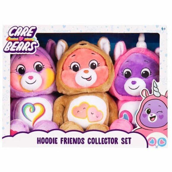 Care Bears Hoodie Friends Collector Set 3 pack  ~ Pegasus,‎ Fox, Unicorn - Picture 1 of 6